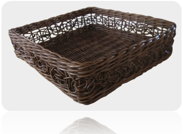 Woven basket tray